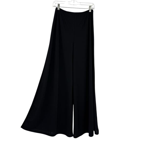 Concert Black Womens Extra Wide Leg Pants size 8 Tall Knit Pull on Elastic - Picture 2 of 7